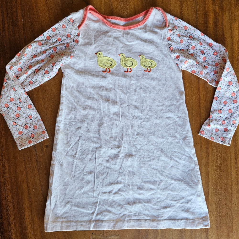 Baby Boden Size 3 - 4 Dress with Floral Sleeves And Ducks
